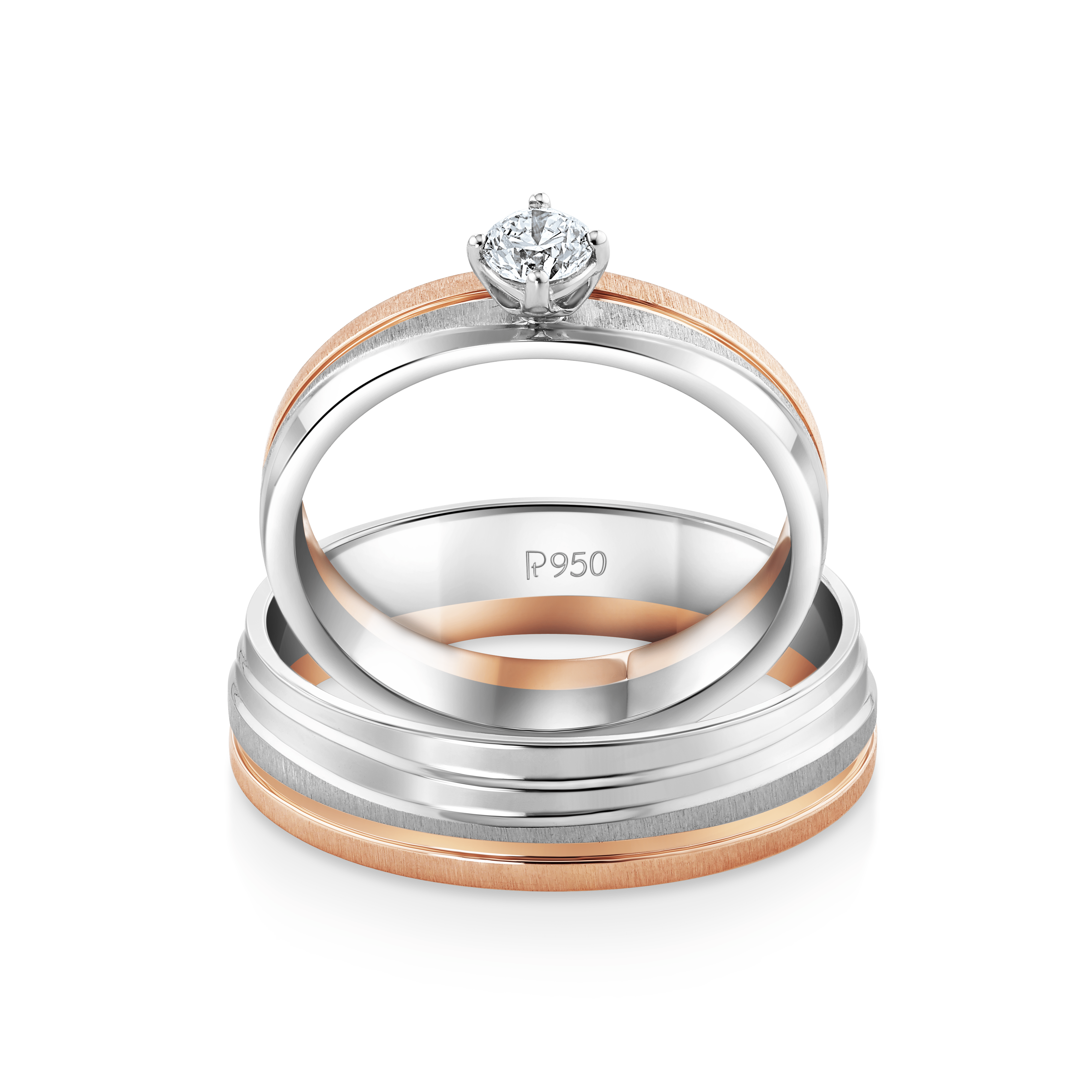 Large 14K Yellow Gold 5 Carat Diamond Engagement Ring & Wedding Band Set  for Women 803146